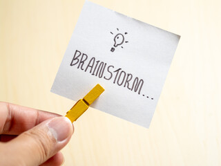 Creative brainstorming session developing ideas in a minimalist workspace