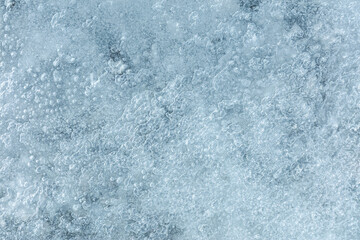 ice surface. frosty pattern. frozen river water surface