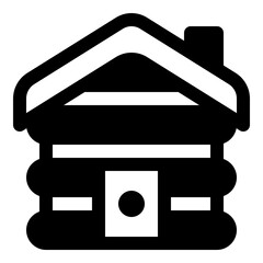 Cabin icon for lodging and nature