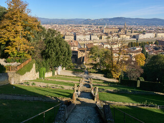 Panoramic view of Florence from the gardens of Villa Bardini, Italy	