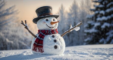 Snowman with a cat theme