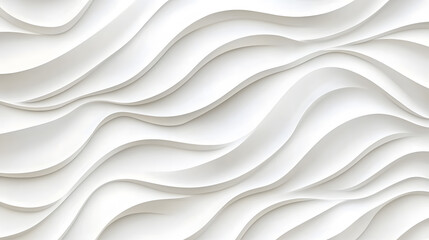 Obraz premium Textured white wave sculpture contemporary interior design element modern space aesthetic artistry for home decor