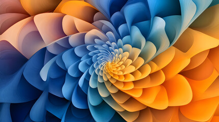 Obraz premium Abstract spiral design digital art vivid colors modern aesthetics close-up view visual harmony for art enthusiasts