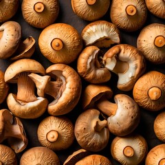 Shiitake or shitake mushrooms, flat lay or top view, 