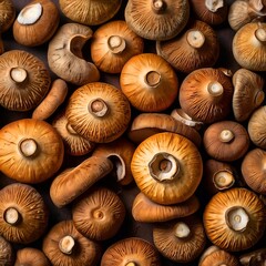 Shiitake or shitake mushrooms, flat lay or top view, 