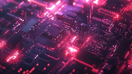 Fototapeta premium CPU Chip on Motherboard. Central Computer Processors CPU concept. Quantum computer large data processing database concept. Futuristic microchip processor. AI chip background with circuit light.