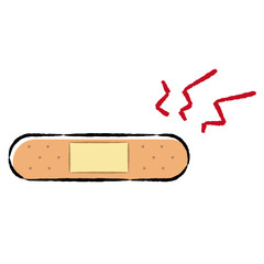 Simple hand drawn illustration of a bandaid