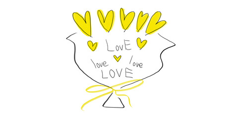 bouquet of love and hearts