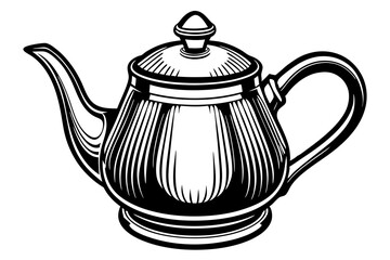 Beautiful black realistic  kettle vector illustration