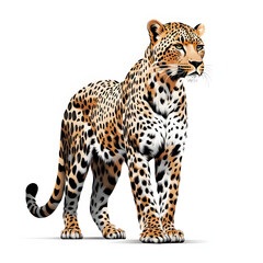 Fototapeta premium leopard isolated on white background