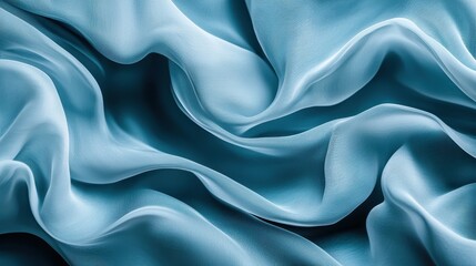 Obraz premium Abstract Blue Fabric Draped In Soft Waves