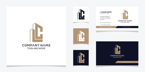 letter LC buildings apartment logo design graphic, abstract icon vector concept