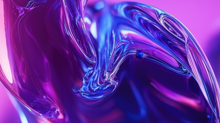 Obraz premium Abstract Swirling Purple and Blue Liquid Design