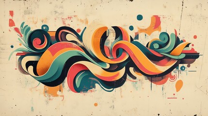 Colorful abstract flow art design on canvas.