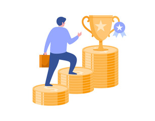Financial concept, sales strategy, team work, corporate budget, growth income, investment business, flat vector banner for landing page website