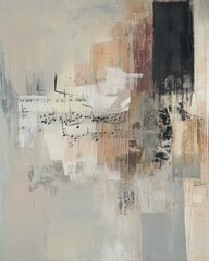Abstract Melody Inspired Art with Scattered Notes