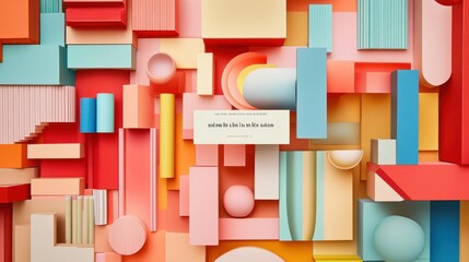 Abstract composition of colorful geometric shapes and forms creating a vibrant backdrop.