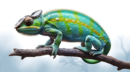 chameleon on a white background