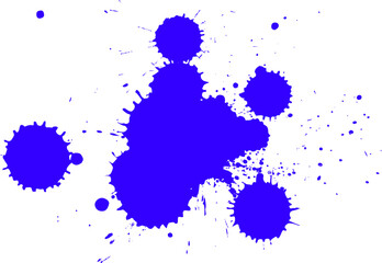 blue ink color brush painting dropped splatter splash artistic grunge graphic element