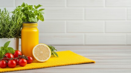 Urban Rooftop Yoga and Healthy Snacks Setup