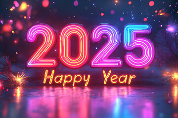 2025 New Year Abstract background with fireworks . For Calendar, poster design
