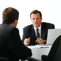 Fototapeta premium businessman discussing project timelines 