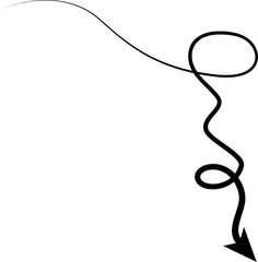 Arrows icons hand drawn, swirl, curve, wave