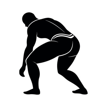 recommend clip art: Silhouette of a Muscular Body in a Confident Pose