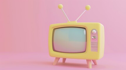 3d cartoon television Simple and cute pastel colored
