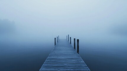 Obraz premium Misty Morning on the Dock