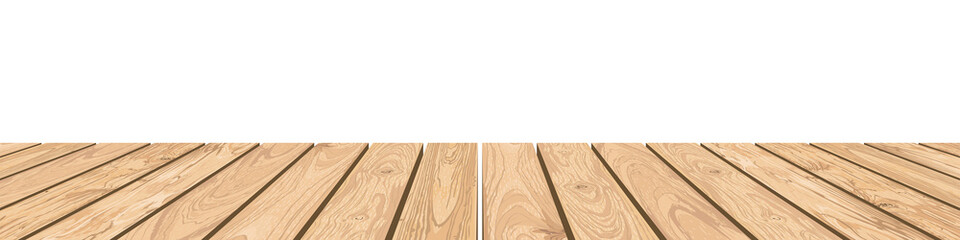 Wooden floor illustration isolated template for advertisement or place the products presentation.