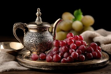 Longest night: yalda night celebrating ancient persian tradition with storytelling, poetry, and pomegranates, winter solstice and the triumph of light over darkness with family gatherings