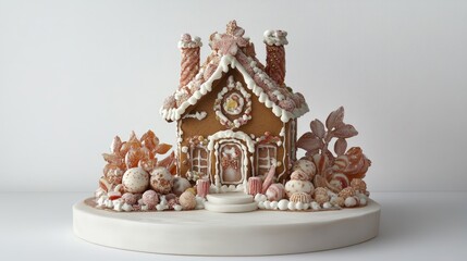 Beautiful gingerbread house with decorative sweets
