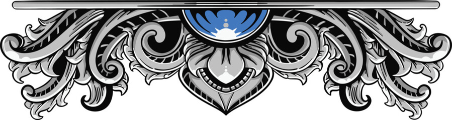 Wedding Luxury Ornament with Jewel Shape Decorative Engraved Vintage