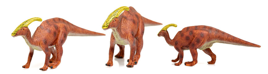 Parasaurolophus dinosaur on white background