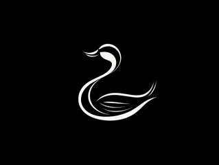 Naklejka premium Modern logo of a duck, designed with clean, smooth lines and simple geometric shapes