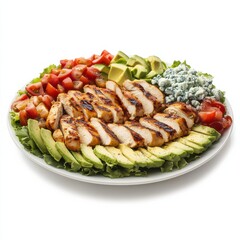 A classic Cobb salad with grilled chicken, avocado, and blue cheese