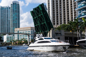 Boating and yachting charter. Luxury lifestyle. Vacation on summer. Yacht at sea. Sea vacation on...