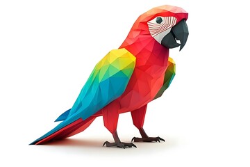 Fototapeta premium A colorful, geometric representation of a parrot showcasing artistic design and creativity.