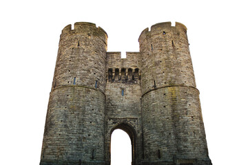 West Gate Towers in Canterbury, Kent, England. Isolated transparent png