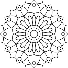 Diwali Mandala Line Style