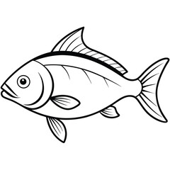 Elegant Fish Line Art Vector Illustration