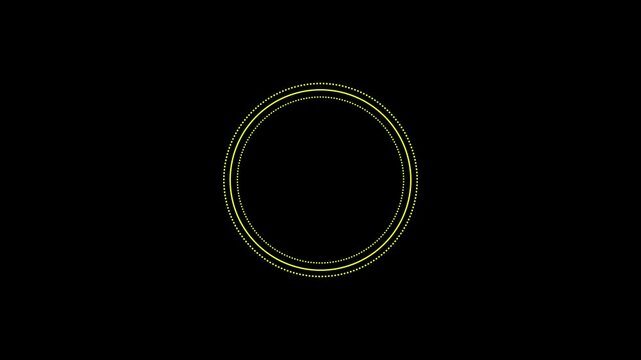 Circle HUD technological futuristic elements.Sci Fi circle elements appearing and disappearing within 10 sec.Technological HUD template.2D Texture for broadcast future design.