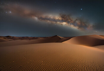 starlit night over desert landscape
