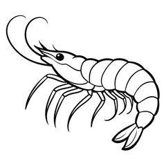 Elegant Shrimp Logo Icon Vector Illustration Design