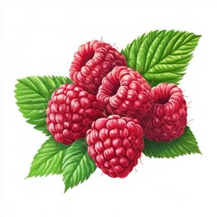  Cluster Juicy Raspberries With