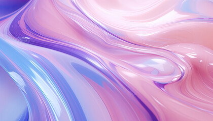 Close-up of fluid paint, liquid, super soft smooth texture, rainbow pastel colors, iridescent, background.