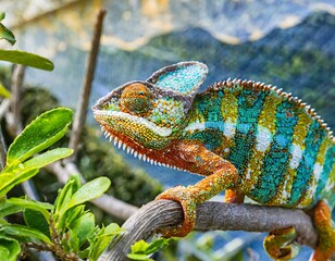 chameleon with amazing colors
