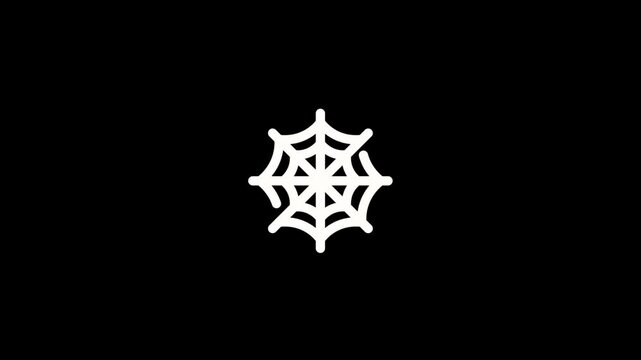 Spider net white icon motion video