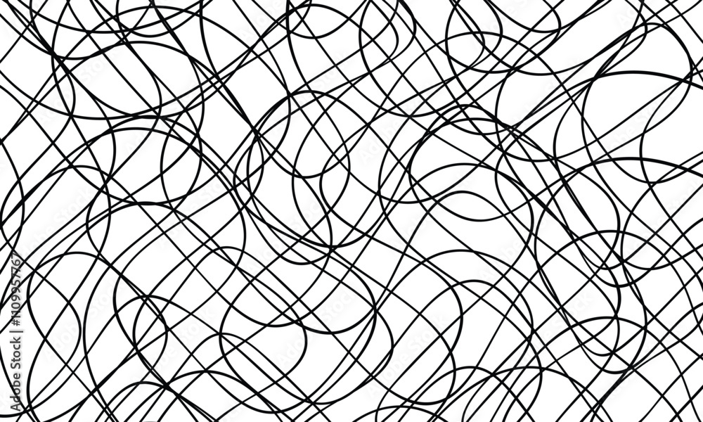 Poster abstract chaotic line design can be used background.